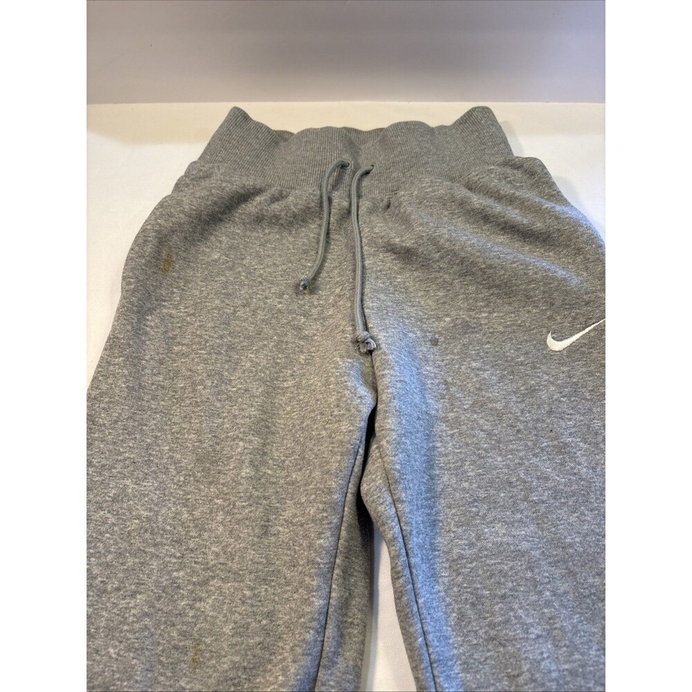 Nike Vintage Gray Fleece Sweatpants XS Embroidered Swoosh Cuffed Joggers